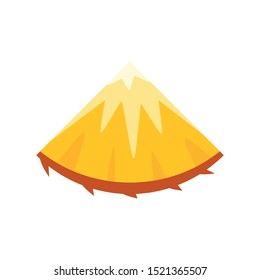 Slice of pineapple icon. Flat illustration of slice of pineapple vector icon for web design