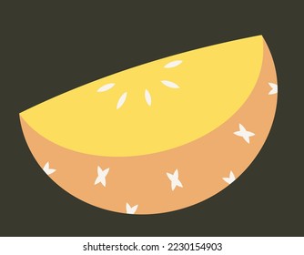 Slice of pineapple. Sweet fruit in flat style.
