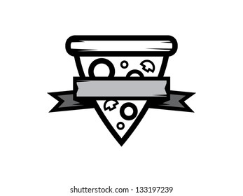 Slice of Pizza Banner in Grayscale