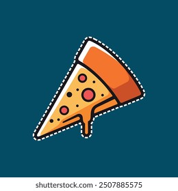 A slice of pizza with a bite taken out of it, vector art inspired by Tom Whalen, featured on dribble, context art, logo for lunch delivery, app icon, dating app icon