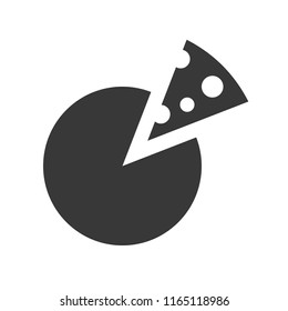 slice of pizza or cheese, food and beverage set, glyph design icon