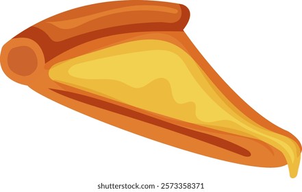 A slice of pizza with cheese. illustration on transparent, png. Eps 10