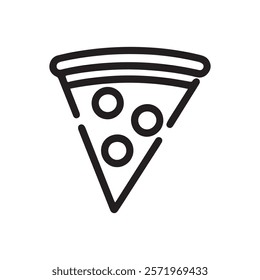 A slice of pizza with circles and dots