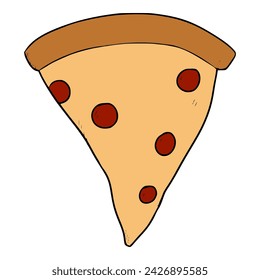 rebanada de pizza ilustración de color dibujado a mano vector