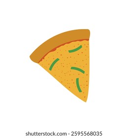 Slice of pizza delicious cheesy snack food emoji vector illustration