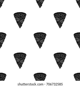 A slice of pizza with different ingredients. Different pizza single icon in black style vector symbol stock illustration web.