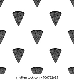 A slice of pizza with different ingredients. Different pizza single icon in black style vector symbol stock illustration web.