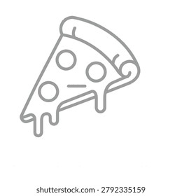 Slice of pizza with dripping cheese linear vector icon fastfood junkfood restaurant culinary delicious minimalist
