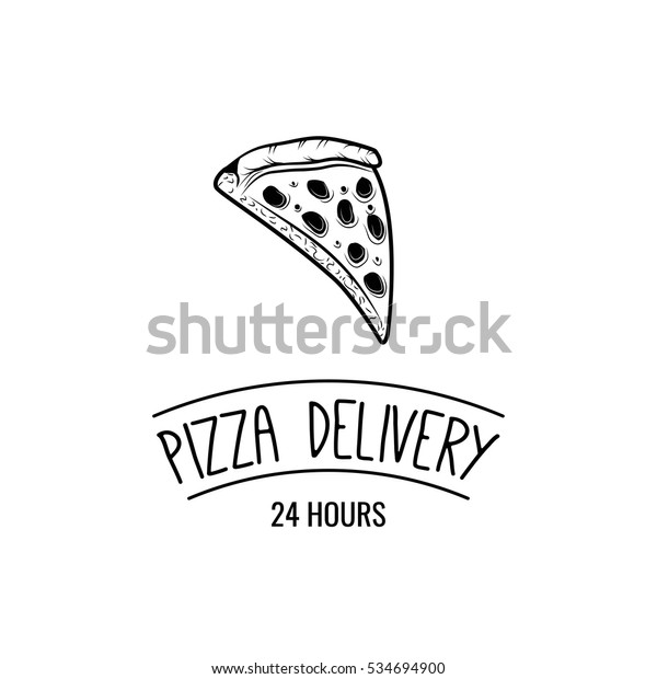 Slice Pizza Food Delivery 24 Hours Stock Vector Royalty Free