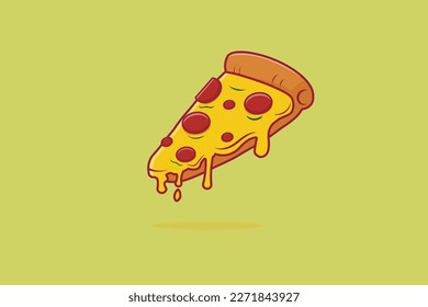 Dibujo Ilustración Ilustración Del Vector De Alimentos De Pizza. Estilo de caricatura plano vector de icono de objeto alimentario 