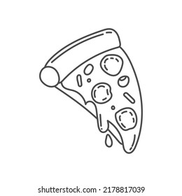 slice of pizza hand draw vector illustration suitable for restaurant or food business