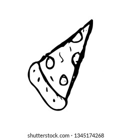 a slice of pizza hand drawn doodle sketch 