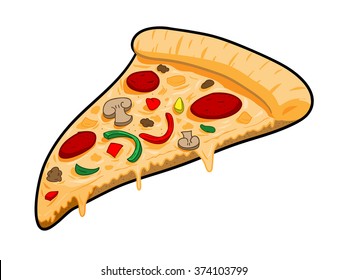 Slice Pizza Hand Drawn Vector Illustration Stock Vector (Royalty Free ...