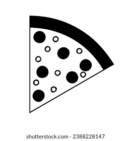 Corta el icono de la pizza con negro y 