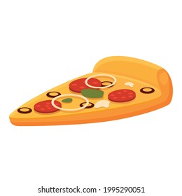 Eine Scheibe Pizza-Symbol. Cartoon von Slice of Pizza, Vektorsymbol für Webdesign einzeln auf weißem Hintergrund