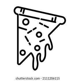 Slice Pizza Icon Design Vector Symbol Fast Food Meal. Hand Drawn Pizza Vector