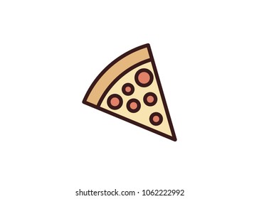 Slice of pizza icon, filled line icon