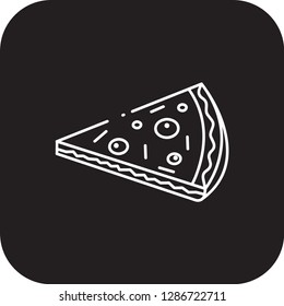 a slice of pizza icon flat black