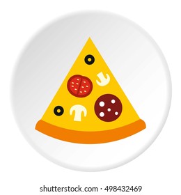 Slice of pizza icon. Flat illustration of slice of pizza vector icon for web