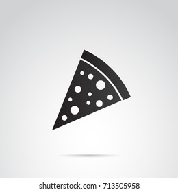 Slice of pizza icon isolated on white background. Vector art.