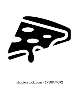 Slice of Pizza icon isolated vector illustration. High quality black style vector icon