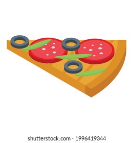 Slice of pizza icon. Isometric of Slice of pizza vector icon for web design isolated on white background