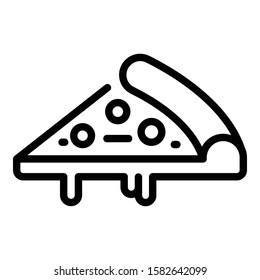 Slice of pizza icon. Outline slice of pizza vector icon for web design isolated on white background