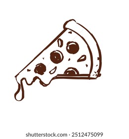 fatia pizza ilustração delicioso gostoso e derretido 