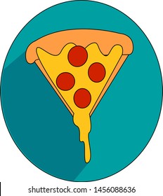 A slice of pizza, illustration, vector on white background.