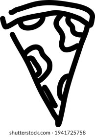 Slice of pizza, illustration, vector on a white background