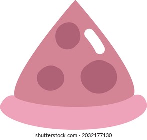 Trozo de pizza, ilustración, vector, sobre fondo blanco.