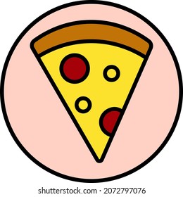 Trozo de pizza, ilustración, vector, sobre fondo blanco.