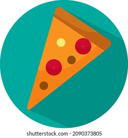 Slice of pizza, illustration, vector, on a white background.