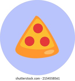 Slice of pizza, illustration, vector on a white background.