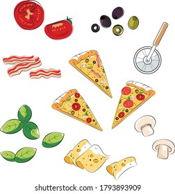 slice of pizza with ingredients