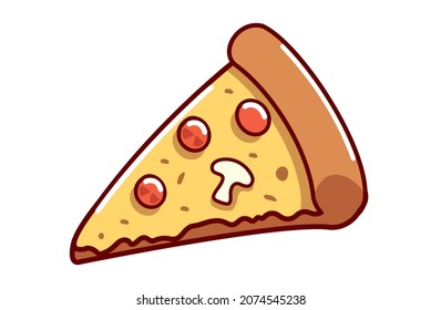 Pizzaseil einzeln auf weißem Hintergrund. Vektorgrafik