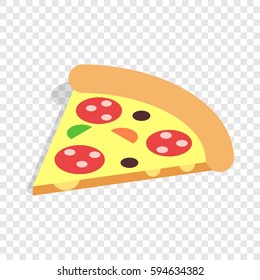 Slice of pizza isometric icon 3d on a transparent background vector illustration