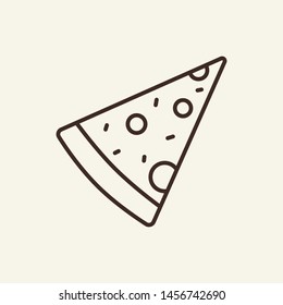 Slice of pizza line icon. Fast food, snack, meal. Food concept. Vector illustration can be used for topics like food, culinary, nourishment