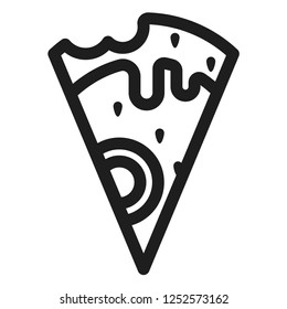 a slice of pizza line icon isolated 96 x 96 pixel