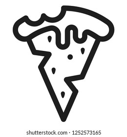 a slice of pizza line icon isolated 96 x 96 pixel