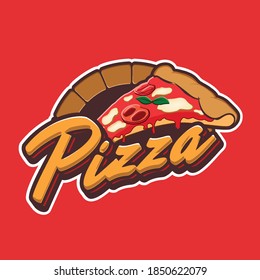 slice of pizza logo for advertising