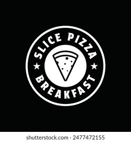 slice pizza logo design concept vintage retro label circle