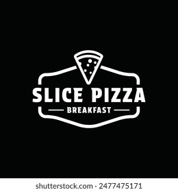 slice pizza logo design concept vintage retro style