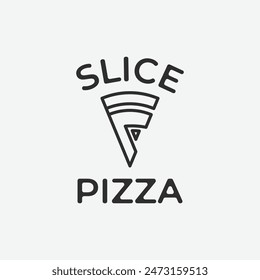 slice pizza logo with letter p icon illustration design