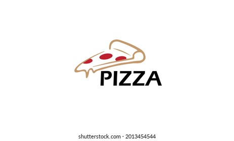 Slice of pizza logo vector design illustration