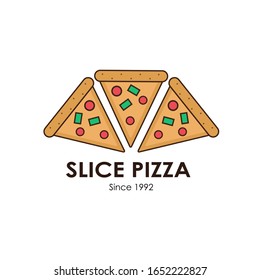 Slice pizza logo vector for food project