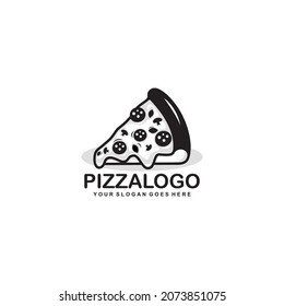 Slice of pizza logo vector illustration