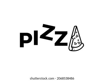 The slice of pizza logo. Vintage pizza logo