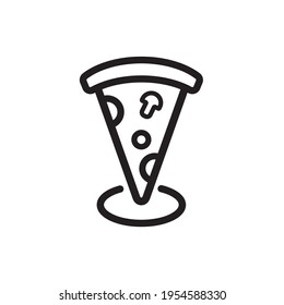 A slice of pizza as a map pointer for a pizzeria location.