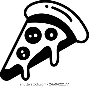 A slice of pizza with melted cheese on it. The pizza is cut in half and has a few toppings on it